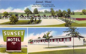 Sunset motel Sioux Falls SD Postcard