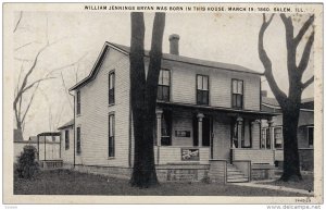 William Jennings Bryan Was Born In This House, SALEM, Illinois, 1910-1920s