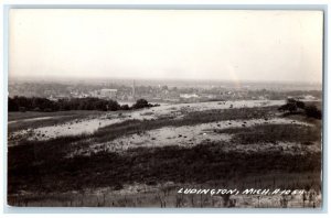 c1940's City Scape View Of Ludington Michigan MI RPPC Photo Unposted Postcard 