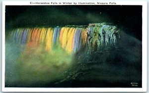 M-23101 Horseshoe Falls in Winter by Illumination Niagara Falls Canada