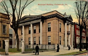 View of Municipal Building, Portsmouth VA Vintage Postcard H46