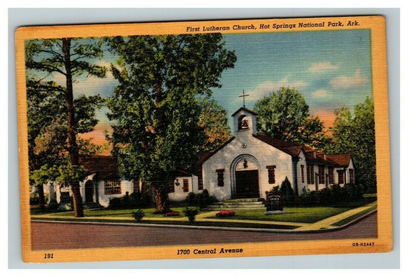 Vintage 1930's Postcard First Lutheran Church Hot Springs National Park Arkansas