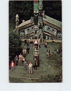 Postcard Totem Bight Community House, Totem Park, Ketchikan, Alaska