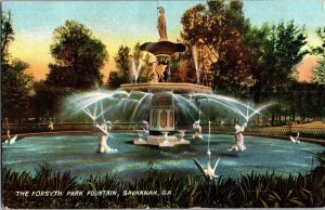 The Forsyth Park Fountain, Savannah GA Undivided Back Vintage Postcard N50