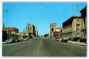 c1960 Looking West Broadway Exterior Building Missoula Montana Vintage Postcard