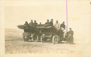 Automobiles C-1910 Road trio tour party RPPC Photo Postcard 20-6379