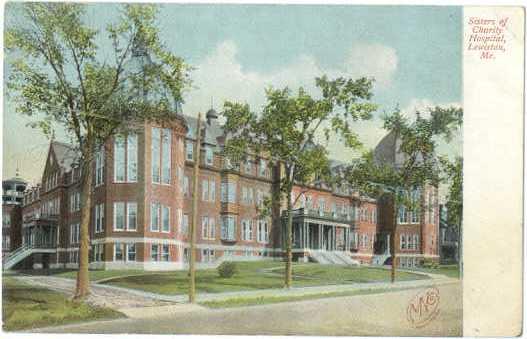 Sisters of Charity Hospital, Lewiston, Maine, ME, UNDivided Back