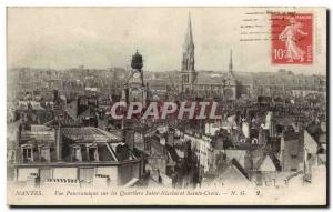 Postcard Old Nantes Panoramic view of the Saint Nicolas and Santa Cruz neighb...
