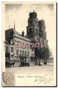 Old Postcard The theater Orleans Theater and cathedral