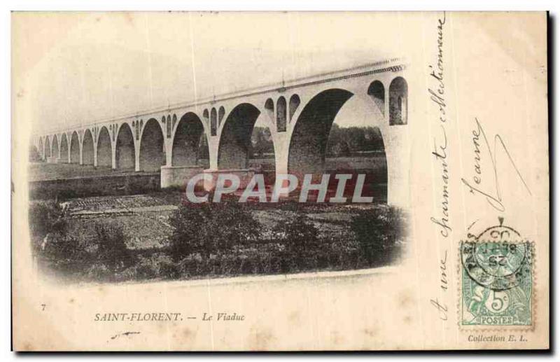 Old Postcard Saint Florent The Viaduct