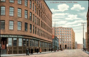 LYNN MA In the Shoe District Street Scene c1910 Postcard
