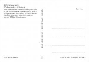 Germany Schmalspurbahn Wolkenstein-Joehstadt Steam Train Ski Slope RPPC postcard