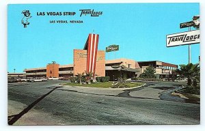 LAS VEGAS, NV Nevada ~ TRAVELODGE on Las Vegas Strip  c1950s Roadside  Postcard