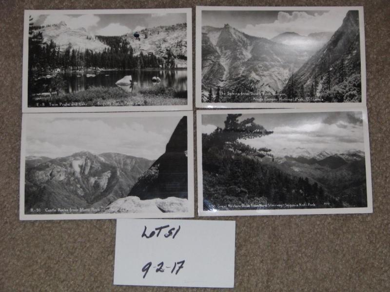 RPPC -4 different views of Sequoia National Park, Calif., Lot# S1