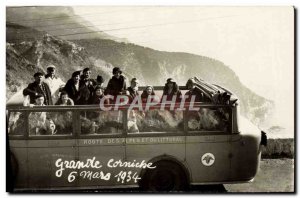 PHOTO CARD Automotive Bus Grande Corniche March 6, 1934