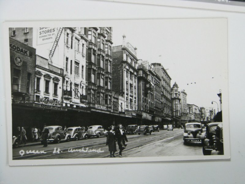 New Zealand Set of 12 RPPC 1930's Cars Trolleys Auckland Scenes Streets Tauranga