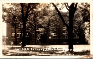 Real Photo Postcard College Library Peru State College in Peru, Nebraska~300