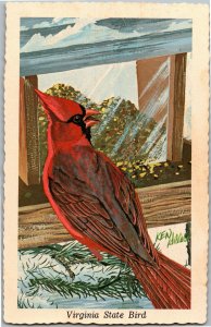 Cardinal, Virginia State Bird by Artist Ken Haag Vintage Postcard X38