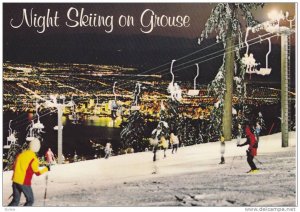 Night Skiing on Grouse Mountain, North Vancouver, B.C.,  Canada,    50-70s