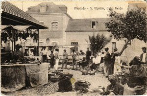 PC CPA CAPE VERDE / PORTUGAL, S. VICENTE, MERCADO, Vintage Postcard (b21706)