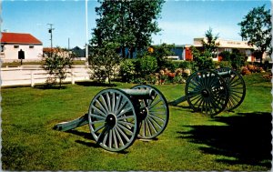 Postcard Ontario Moose Factory Island Cannons & Hudson's Bay Co. Store 1970s K75