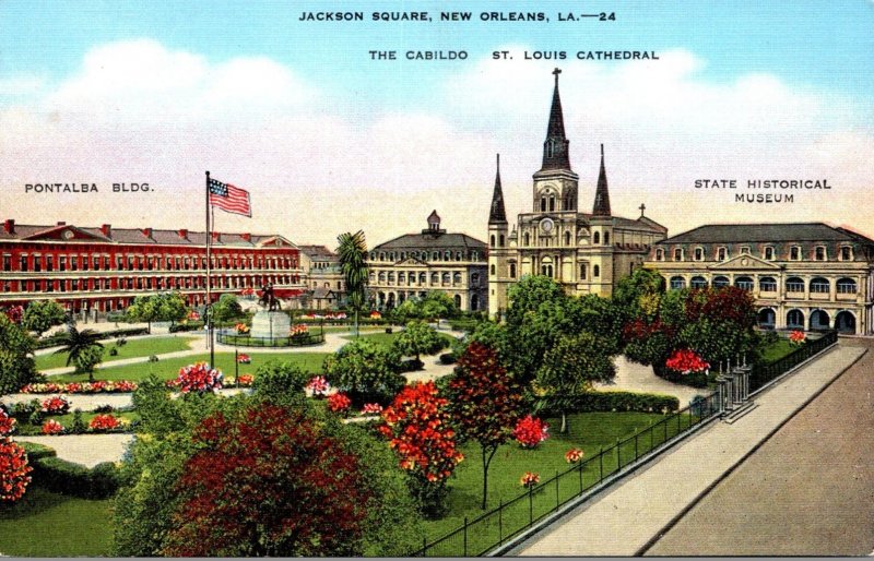 Louisiana New Orleans Jackson Square The Cabildo & St Louis Cathedral