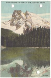 Mount Burgess, Emerald Lake, Yoho National Park, BC, 1949 Linen Postcard