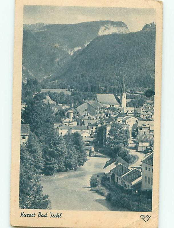 Vintage Post Card Kucoct Bad Tschl River Town Germany  # 3701