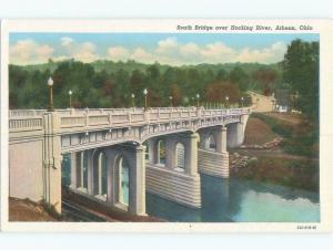 Unused W-Border BRIDGE SCENE Athens Ohio OH d4353@