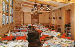 Viking Restaurant Interior Hotel Faust Rockford Illinois 1958 postcard