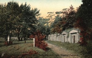 Vintage Postcard 1910's Longfellow Family Tomb Western Cemetery Portland Maine