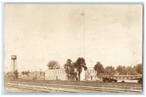 c1910's New Condensery Water Tower Amboy Illinois IL RPPC Photo Antique Postcard