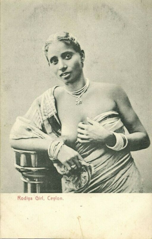 ceylon, Native Nude Rodiya Woman showing Breast (1910s) Postcard