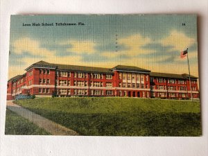 1940s LEON HIGH SCHOOL TALLAHASSEE Florida Building Posted Postcard