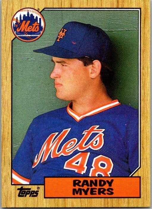 1987 Topps Baseball Card Randy Myers New York Mets sk3281