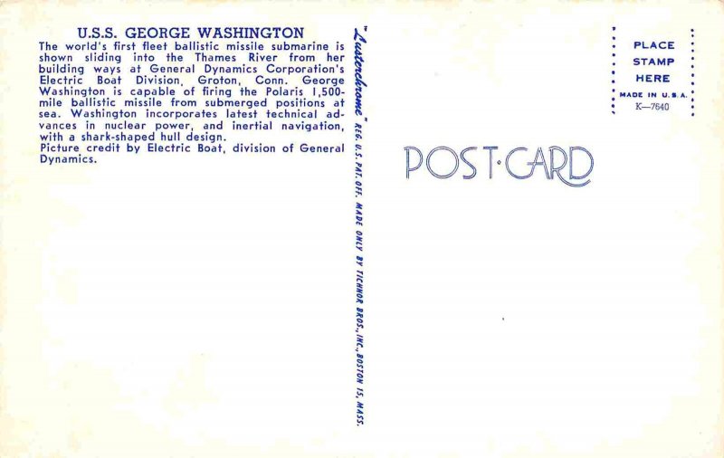 USS George Washington Submarine US Navy postcard