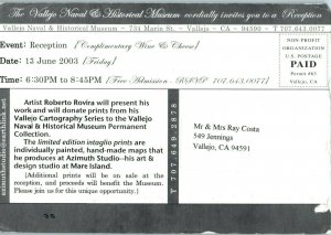 Invitation For Vallejo Naval Historical Museum Reception California Postcard-