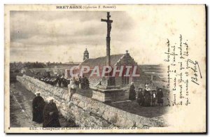 Postcard Old Chapel and Calvary Brittany De Port Blanc Mass Output