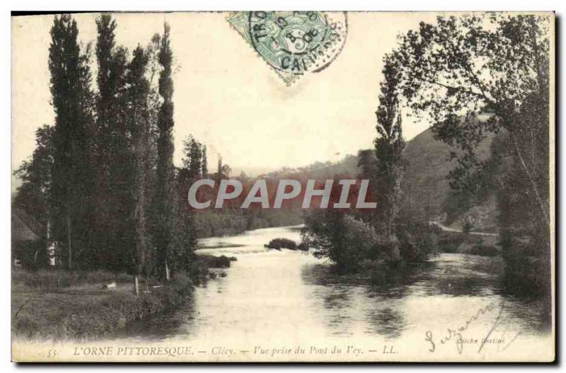 Old Postcard Clecy View from the Bridge Vey