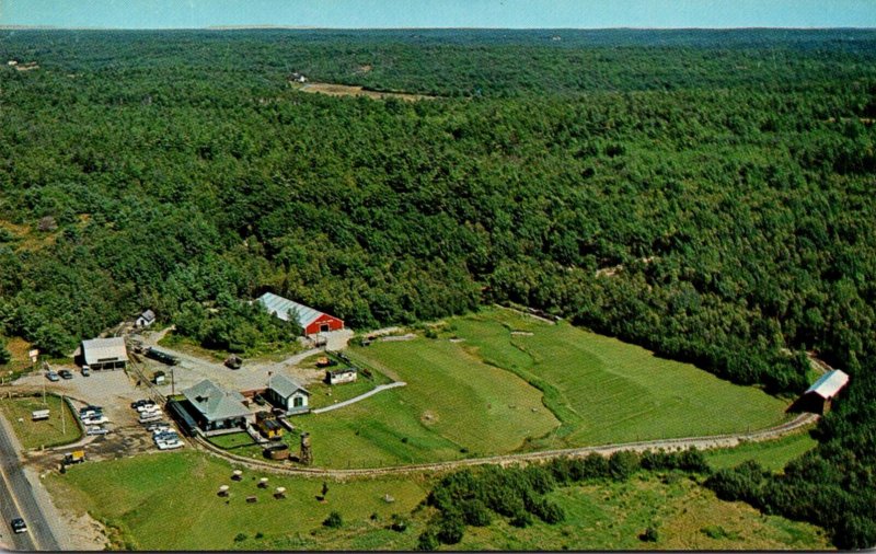 Maine Boothbay Railway Museum Aerial View Of Museum Grounds Buildings and Rai...