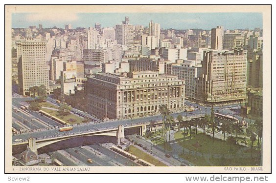 Panorama Do Vale Anhangabau, Sao Paulo, Brasil, 1910-1920s
