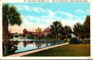 Florida Orlando Skyline From Lake Eola Park 1931 Curteich