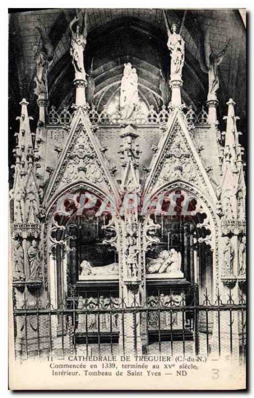 Old Postcard Cathedral Treguier (C N) Begins in 1339 ended in the fifteenth c...