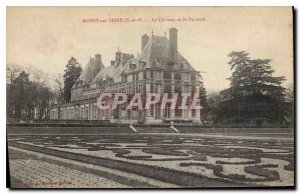 Old Postcard Rosny sur Seine S and O Chateau and Parterre