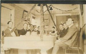 C-1910 Family gathering Dinner celebration RPPC Photo Postcard 1593