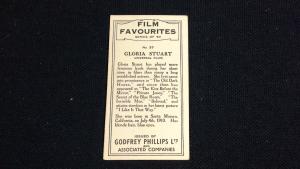 Godfrey Phillips Cigarette Card No 37 Film Favourites Gloria Stuart