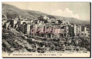 Old Postcard Tourettes de Vence The old town and castle