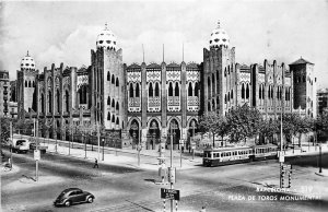 US5917 barcelona plaza de toros monumentas spain real photo tram car