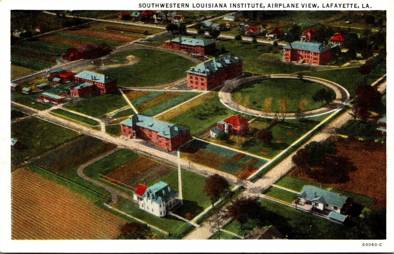 Louisiana Lafayette Airplane View Southwestern Louisiana Institute Curteich