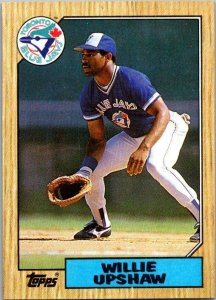 1987 Topps Baseball Card Willie Upshaw Toronto Blue Jays sk3428